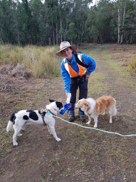 Amanda Hancock with Sparky and Lily from Carnarvon Canines